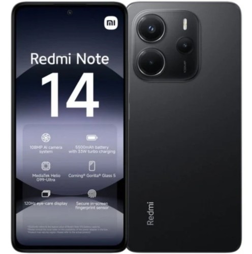 Telemóvel Xiaomi Redmi Note 14 4G 128Gb 6Gb Ram Midnight Black